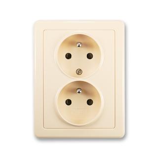 Zásuvka kompletní dvojnásobná, 5512G-C02349 C1, ABB, Swing®, krémová (ABB, Swing®, krémová)