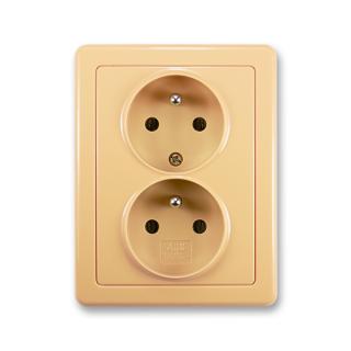 Zásuvka kompletní dvojnásobná, 5512G-C02349 D1, ABB, Swing®, béžová (ABB, Swing®, béžová)
