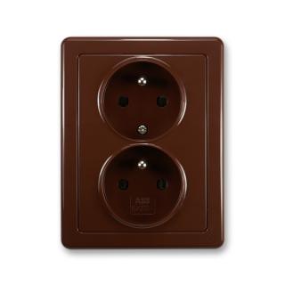 Zásuvka kompletní dvojnásobná, 5512G-C02349 H1, ABB, Swing®, hnědá (ABB, Swing®, hnědá)