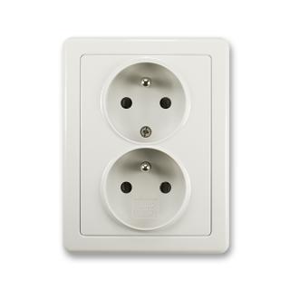 Zásuvka kompletní dvojnásobná, 5512G-C02349 S1, ABB, Swing®, světle šedá (ABB, Swing®, světle šedá)