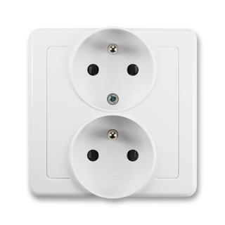 Zásuvka kompletní dvojnásobná, polozapuštěná, 5512G-C02249 B1, ABB, Swing®, jasně bílá (ABB, Swing®, jasně bílá)
