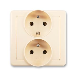 Zásuvka kompletní dvojnásobná, polozapuštěná, 5512G-C02249 C1, ABB, Swing®, krémová (ABB, Swing®, krémová)