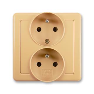 Zásuvka kompletní dvojnásobná, polozapuštěná, 5512G-C02249 D1, ABB, Swing®, béžová (ABB, Swing®, béžová)