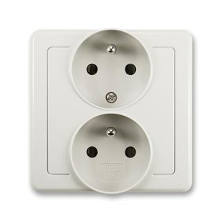 Zásuvka kompletní dvojnásobná, polozapuštěná, 5512G-C02249 S1, ABB, Swing®, světle šedá (ABB, Swing®, světle šedá)