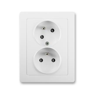 Zásuvka kompletní dvojnásobná, pootočená, 5513J-C02357 B1, ABB, Swing®L, jasně bílá (ABB, Swing®L, jasně bílá)