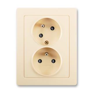 Zásuvka kompletní dvojnásobná, pootočená, 5513J-C02357 C1, ABB, Swing®L, krémová (ABB, Swing®L, krémová)