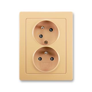 Zásuvka kompletní dvojnásobná, pootočená, 5513J-C02357 D1, ABB, Swing®L, béžová (ABB, Swing®L, béžová)