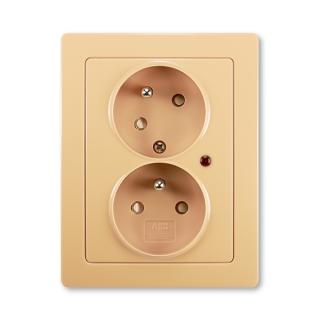Zásuvka kompletní dvojnásobná, pootočená, přepěťová ochrana, 5593J-C02357 D1, ABB, Swing®L, béžová (ABB, Swing®L, béžová)