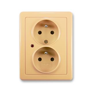 Zásuvka kompletní dvojnásobná, s přepěťovou ochranou, 5592G-C02349 D1, ABB, Swing®, krémová (ABB, Swing®, krémová)