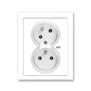 Zásuvka s ochranou před přepětím, dvojnásobná, 5583M-C02357 03, ABB,  Neo®, bílá / bílá (ABB,  Neo®, bílá / bílá)