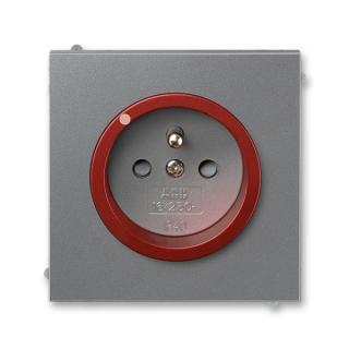 Zásuvka s ochranou před přepětím, jednonásobná, 5599M-A02357 71, ABB, Neo® Tech, ocelová / teracotta (ABB, Neo® Tech, ocelová / teracotta)