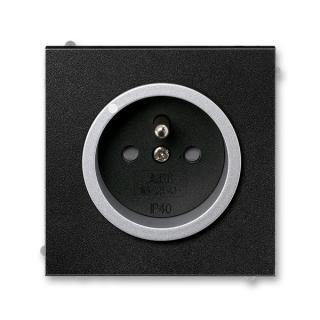 Zásuvka s ochranou před přepětím, jednonásobná, 5599M-A02357 74, ABB, Neo® Tech, onyx / titanová (ABB, Neo® Tech, onyx / titanová)