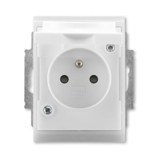 Zásuvka s víčkem, s clonkami, IP 44, 5518E-A02999 01, ABB, Time®, Element®, bílá / ledová bílá (ABB, Time®, Element®, bílá / ledová bílá)