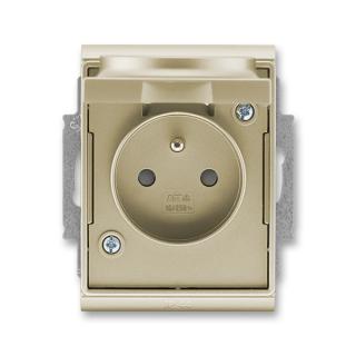 Zásuvka s víčkem, s clonkami, IP 44, 5518E-A02999 33, ABB, Time®, šampaňská (ABB, Time®, šampaňská)