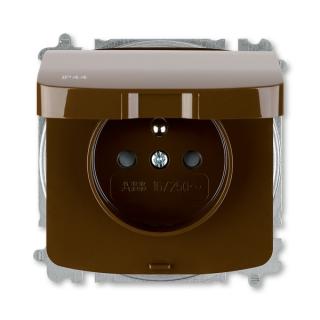 Zásuvka s víčkem, s clonkami, IP 44, 5519A-A02997 H, ABB, Tango, hnědá (ABB, Tango, hnědá)