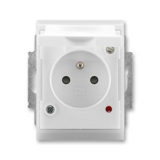 Zásuvka s víčkem, s clonkami, s ochranou před přepětím, IP 44, 5598E-A02999 01, ABB, Time®, Element®, bílá / ledová bílá (ABB, Time®, Element®, bílá / ledová bílá)