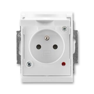 Zásuvka s víčkem, s clonkami, s ochranou před přepětím, IP 44, 5598E-A02999 03, ABB, Time®, Element®, bílá / bílá (ABB, Time®, Element®, bílá / bílá)