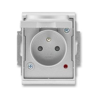 Zásuvka s víčkem, s clonkami, s ochranou před přepětím, IP 44, 5598E-A02999 08, ABB, Time®, titanová (ABB, Time®, titanová)