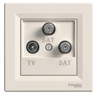 Zásuvka TV-SAT-SAT koncová, 1 dB, (EPH3600123) (Schneider Electric, Asfora, krémová)