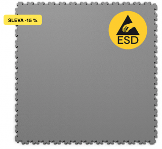 Skládaná ESD podlaha (puzzle dlaždice) light grey, XL 4mm