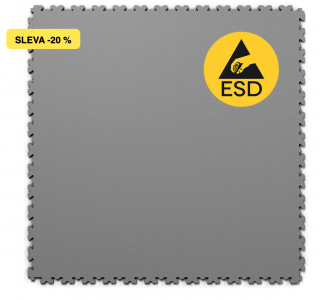 Skládaná ESD podlaha (puzzle dlaždice) light grey