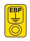 Žlutý štítek EBP bod 20x40mm (balení 15ks)