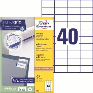 Avery Zweckform 3651 Samolepící etikety | 52,5x29,7 mm, 4.000 ks, 100xA4