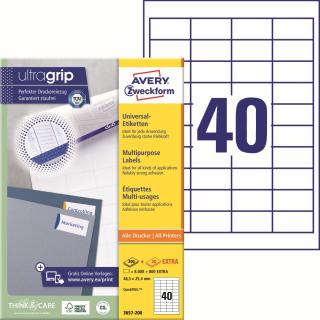 Avery Zweckform 3657 Samolepící etikety | 48,5x25,4 mm, 4.000 ks, 100xA4