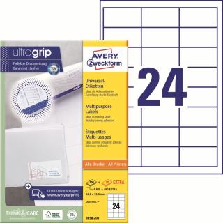 Avery Zweckform 3658-200 Samolepící etikety | 64,6x33,8 mm, 5.280 ks, 220xA4