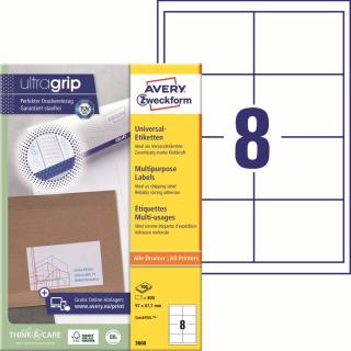 Avery Zweckform 3660 Samolepící etikety | 97x67,7 mm, 800 ks, 100xA4