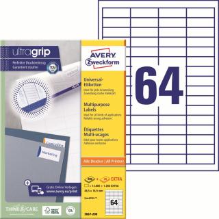Avery Zweckform 3667-200 Samolepící etikety | 48,5x16,9 mm, 14.080 ks, 220xA4