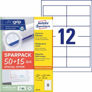 Avery Zweckform 4781-65 Samolepící etikety | 97x42,3 mm, 780 ks, 65xA4