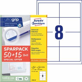 Avery Zweckform 4782-65 Samolepící etikety | 97x67,7 mm, 520 ks, 65xA4