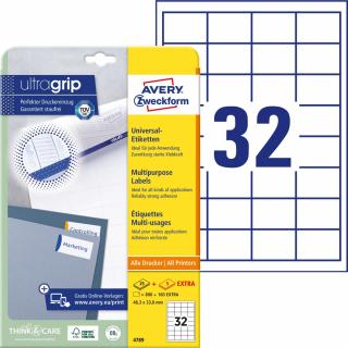 Avery Zweckform 4789 Samolepící etikety | 48,3x33,8 mm, 960 ks, 30xA4