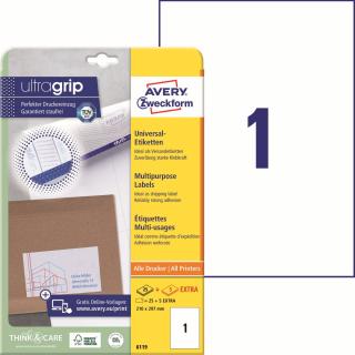 Avery Zweckform 6119 Samolepící etikety A4 | 210x297 mm, 30 ks