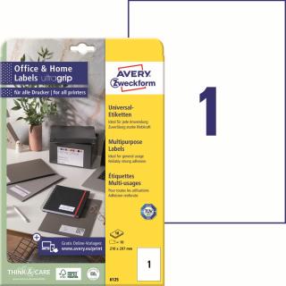 Avery Zweckform 6125 Samolepící etikety A4 | 210x297 mm, 10 ks