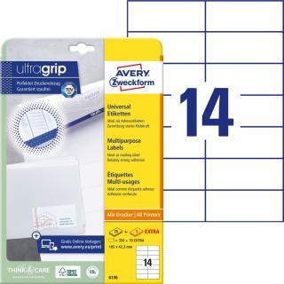 Avery Zweckform 6136 Samolepící etikety | 105x42,3 mm, 420 ks, 30xA4