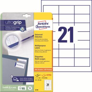 Avery Zweckform 6170 Samolepící etikety | 64x36 mm, 630 ks, 30xA4