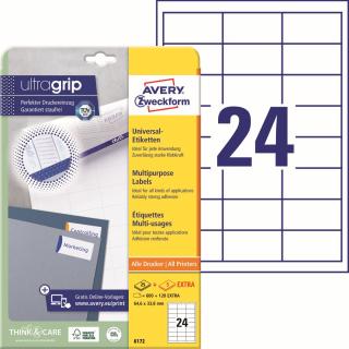 Avery Zweckform 6172 Samolepící etikety | 64,6x33,8 mm, 720 ks, 30xA4