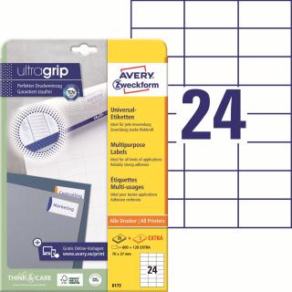 Avery Zweckform 6173 Samolepící etikety | 70x37 mm, 720 ks, 30xA4
