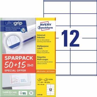 Avery Zweckform 6175-65 Samolepící etikety | 105x48 mm, 780 ks, 65xA4