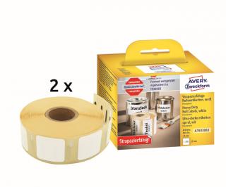 Avery Zweckform A1933083 Odolné termoetikety | 25x25 mm, 1.700 ks, bílá
