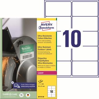 Avery Zweckform B7173-50 Ultra odolné etikety | 99x57 mm, 500 ks, 50xA4