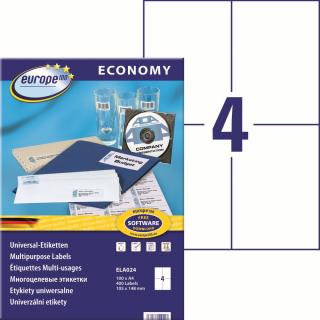 Avery Zweckform ELA024 Europe100 Samolepící etikety | 105x148 mm, 400 ks, 100xA4