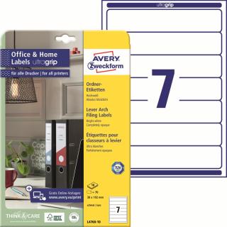 Avery Zweckform L4760-10 Etikety na pořadače | 38x192 mm, 70 ks, 10xA4