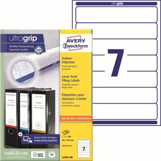 Avery Zweckform L4760-100 Etikety na pořadače | 38x192 mm, 700 ks, 100xA4