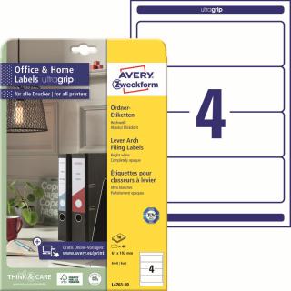 Avery Zweckform L4761-10 Etikety na pořadače | 61x192 mm, 40 ks, 10xA4