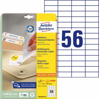 Avery Zweckform L6027REV-25 Snímatelné etikety | 52,5x21,2 mm, 1.680 ks, 30xA4