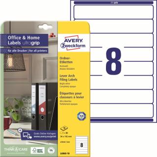 Avery Zweckform L6060-10 Etikety na pořadače | 34x192 mm, 80 ks, 10xA4