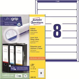 Avery Zweckform L6060-100 Etikety na pořadače | 34x192 mm, 800 ks, 100xA4